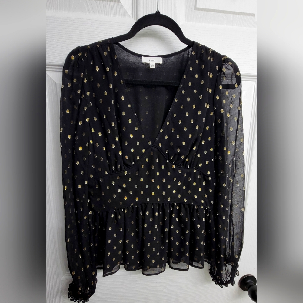 Black peplum blouse